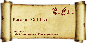 Musser Csilla névjegykártya